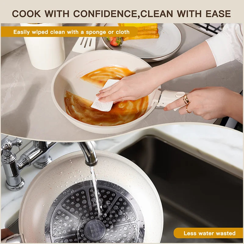 21 Piece White Cookware Non-Stick Set