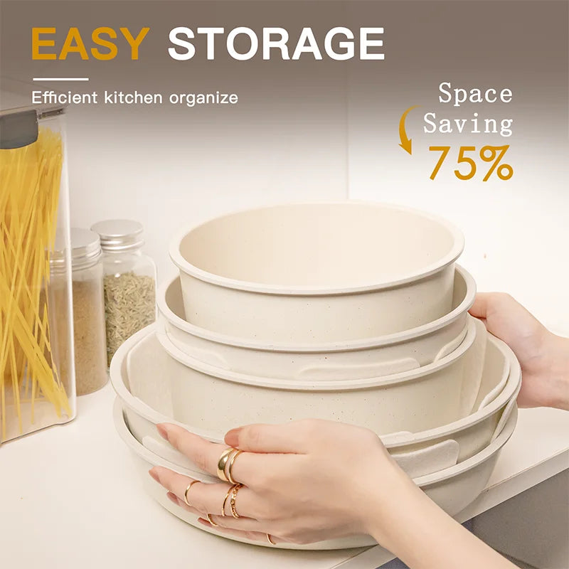 21 Piece White Cookware Non-Stick Set