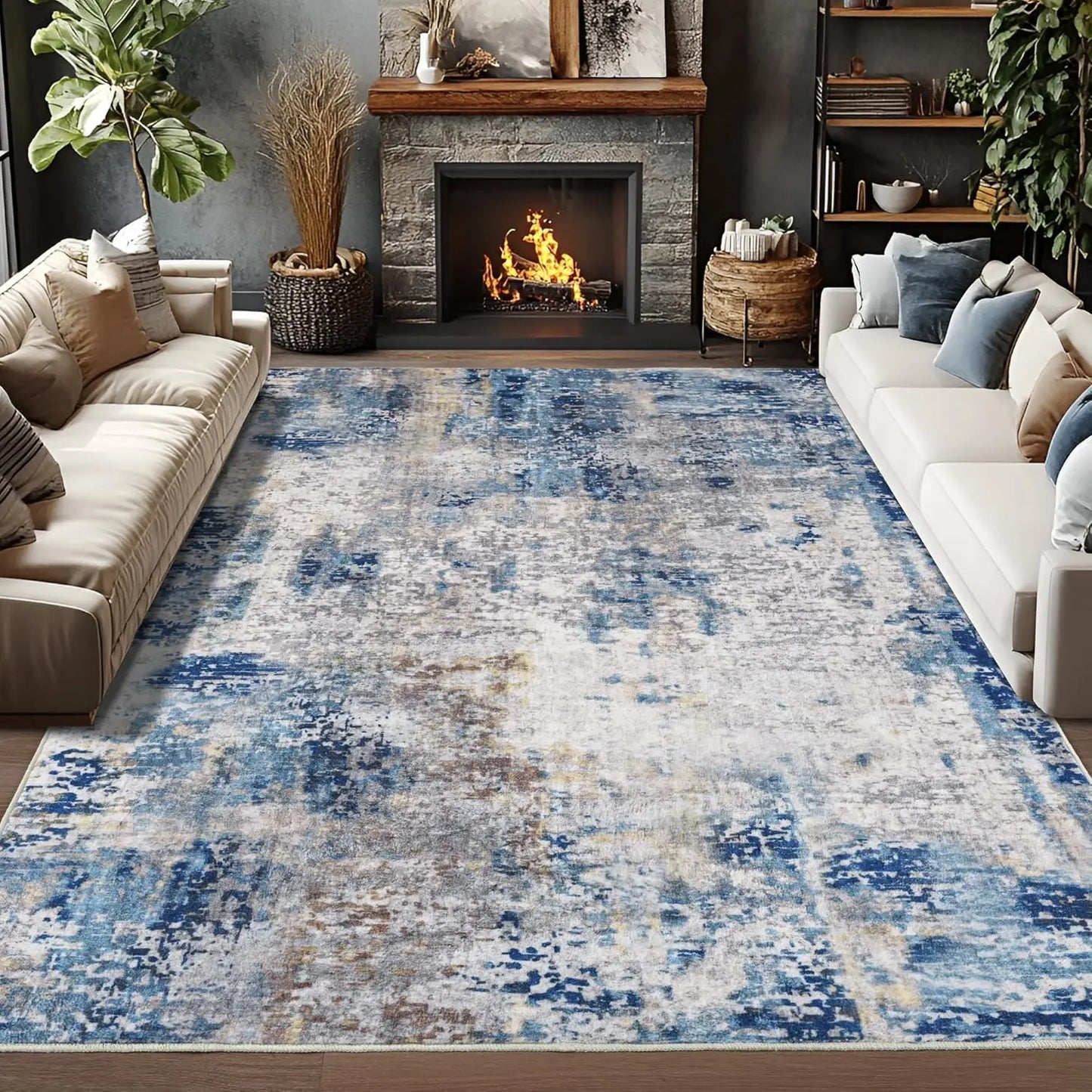 Living Room Area Rugs Large Modern Abstract