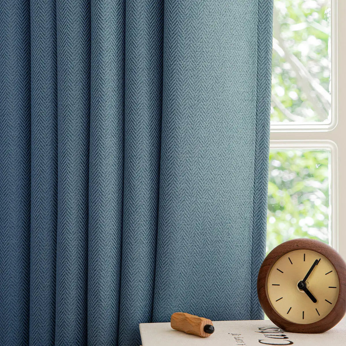 Room Darkening Bedroom Herringbone Curtains