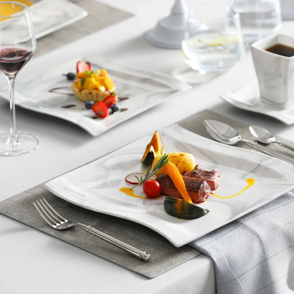 Marble Porcelain 30 Piece Dinnerware Set