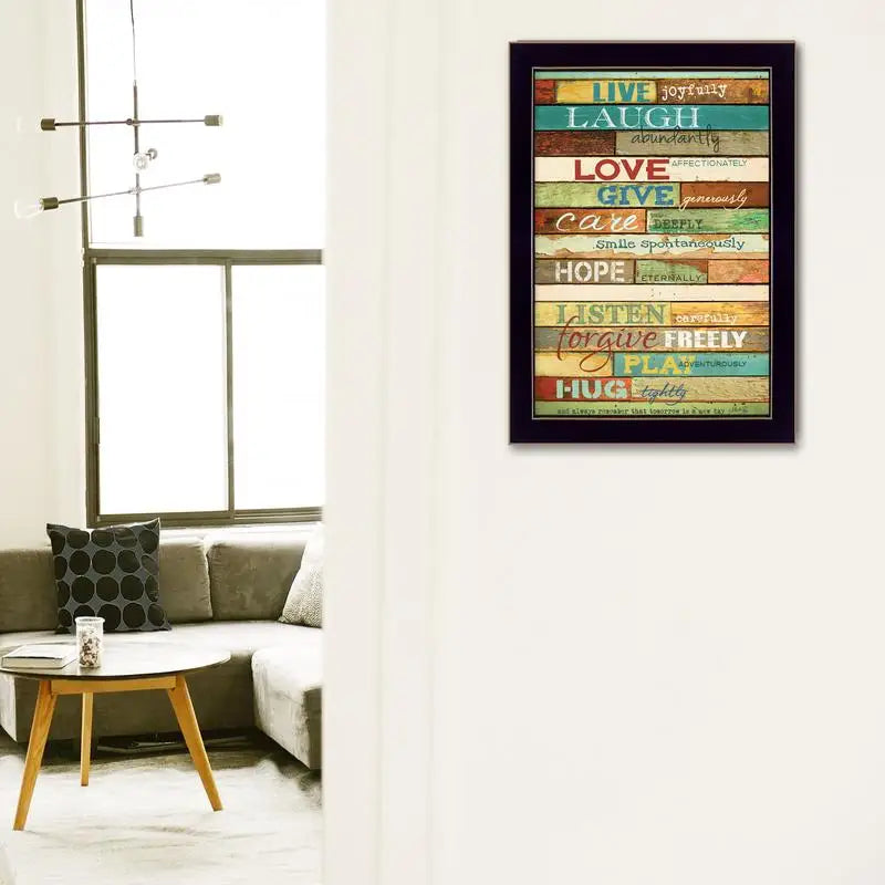 Live Joyfully Framed Wall Art Black Frame