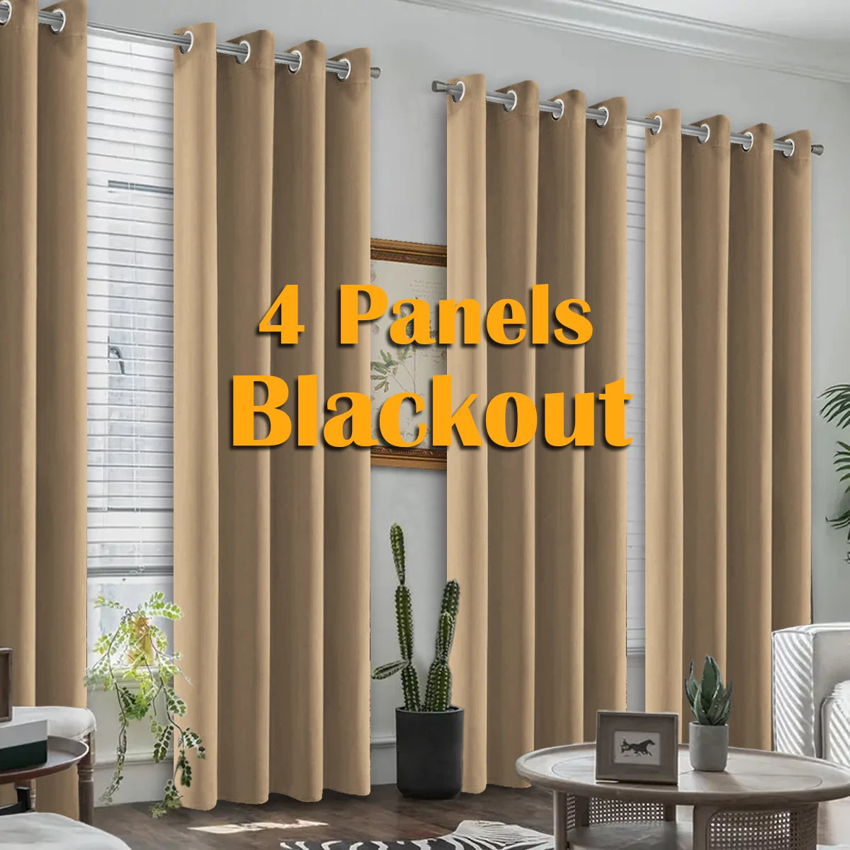 4PCS Blackout Curtains for Bedroom or Living Room