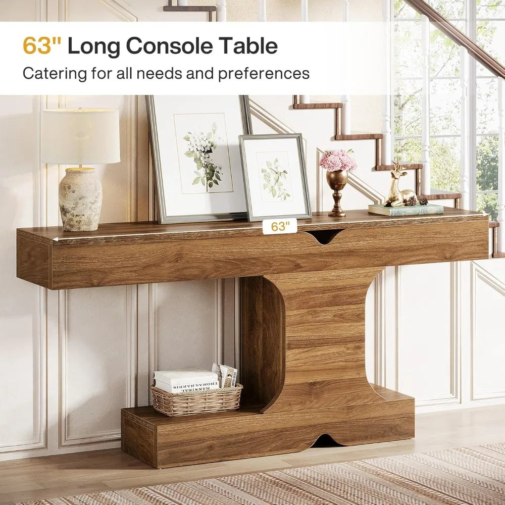 Wood Entryway Console Table