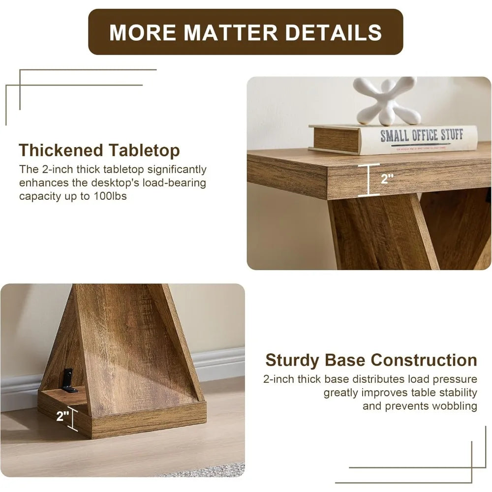 Twisted Console Entryway Table with Wood Pedestal