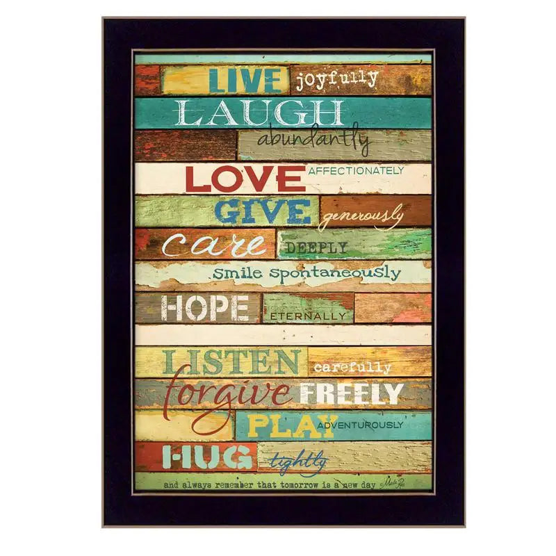 Live Joyfully Framed Wall Art Black Frame