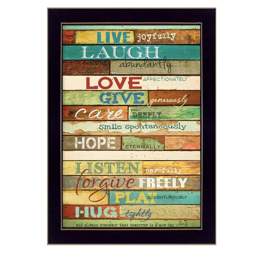 Live Joyfully Framed Wall Art Black Frame