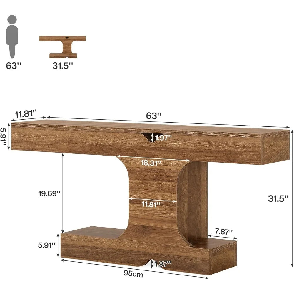 Wood Entryway Console Table