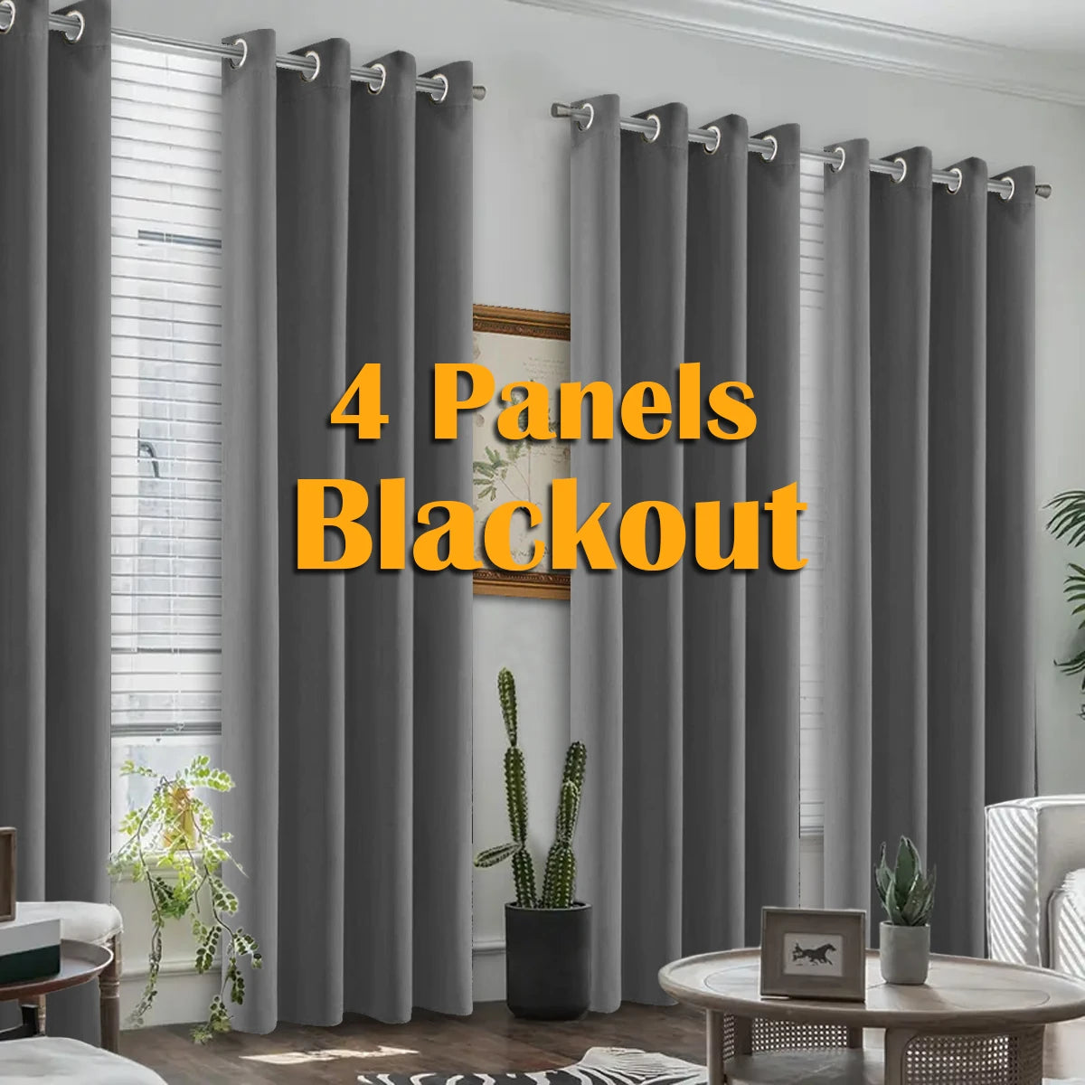 4PCS Blackout Curtains for Bedroom or Living Room