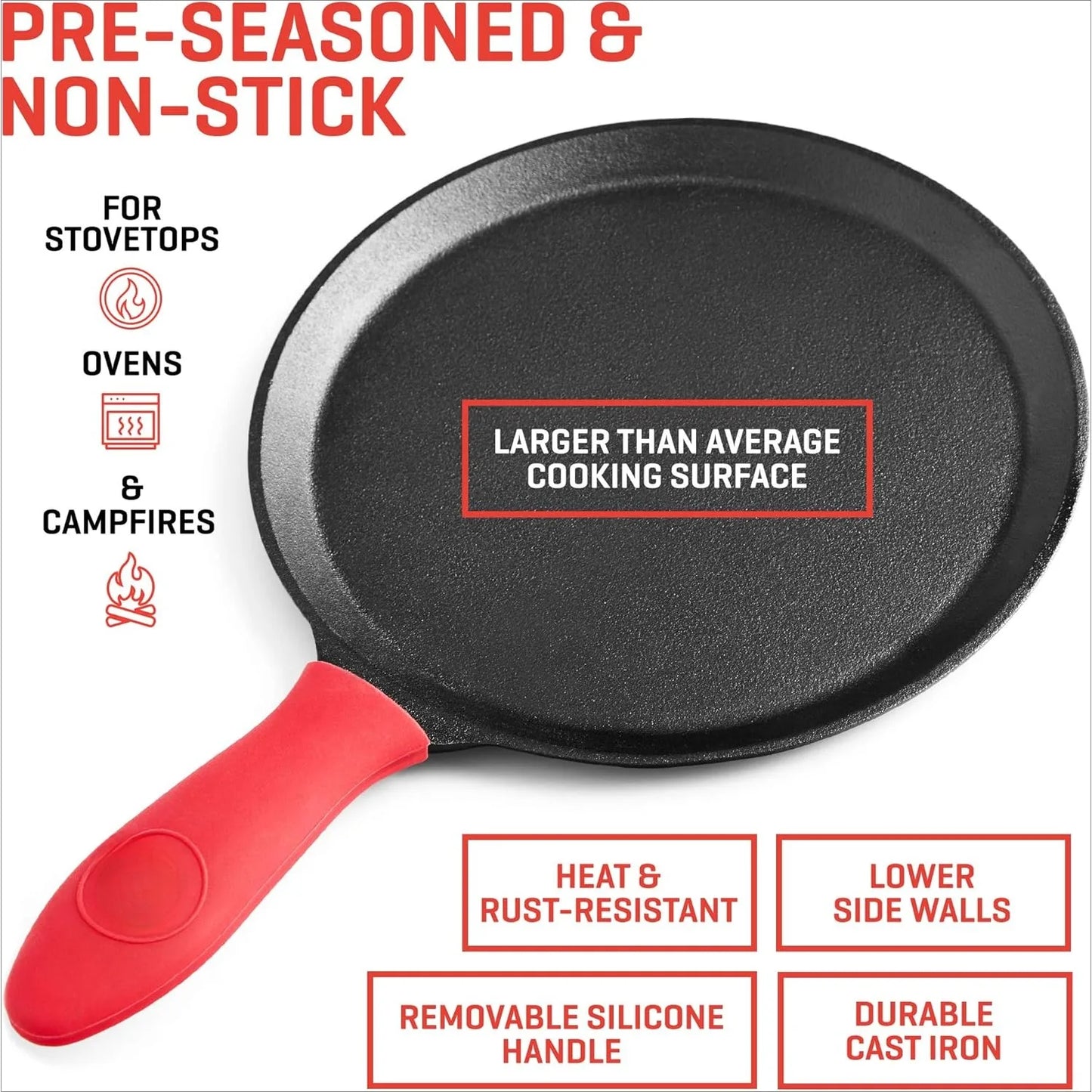 Cast Iron Tortilla Press 8 Inch Comal Pan