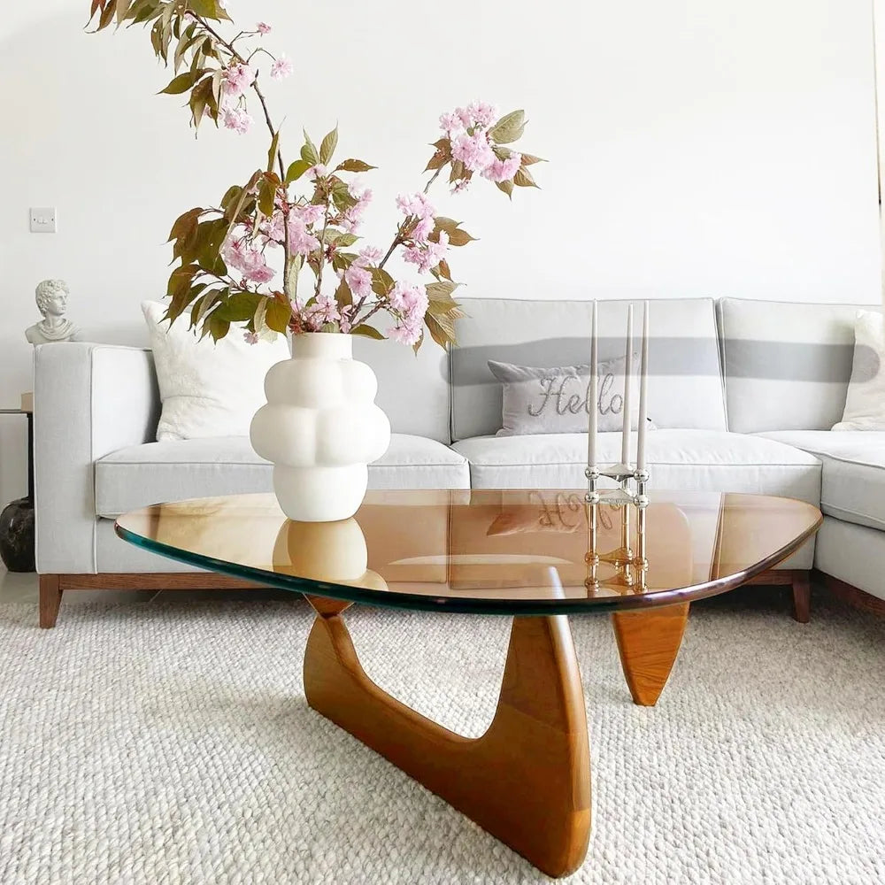Modern Rustic Coffee Table Glass Top