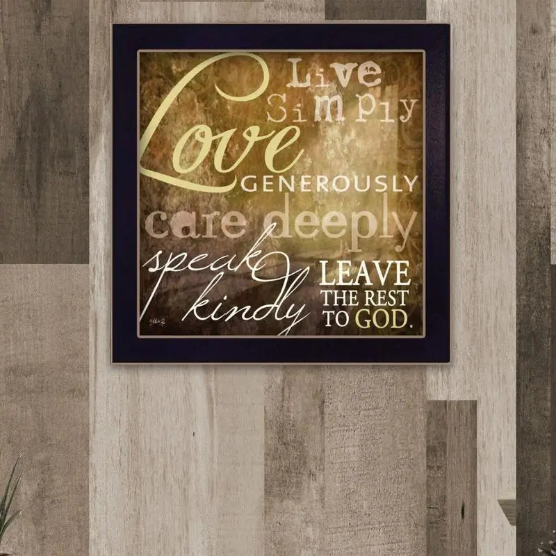 Live Simply Framed Wall Art Poster Decor