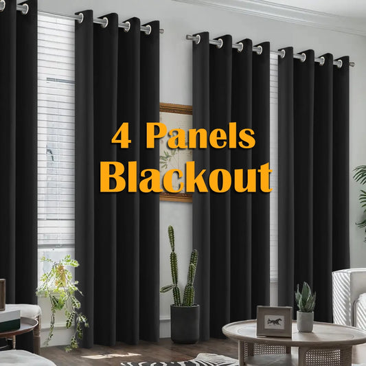 4PCS Blackout Grommet Curtains