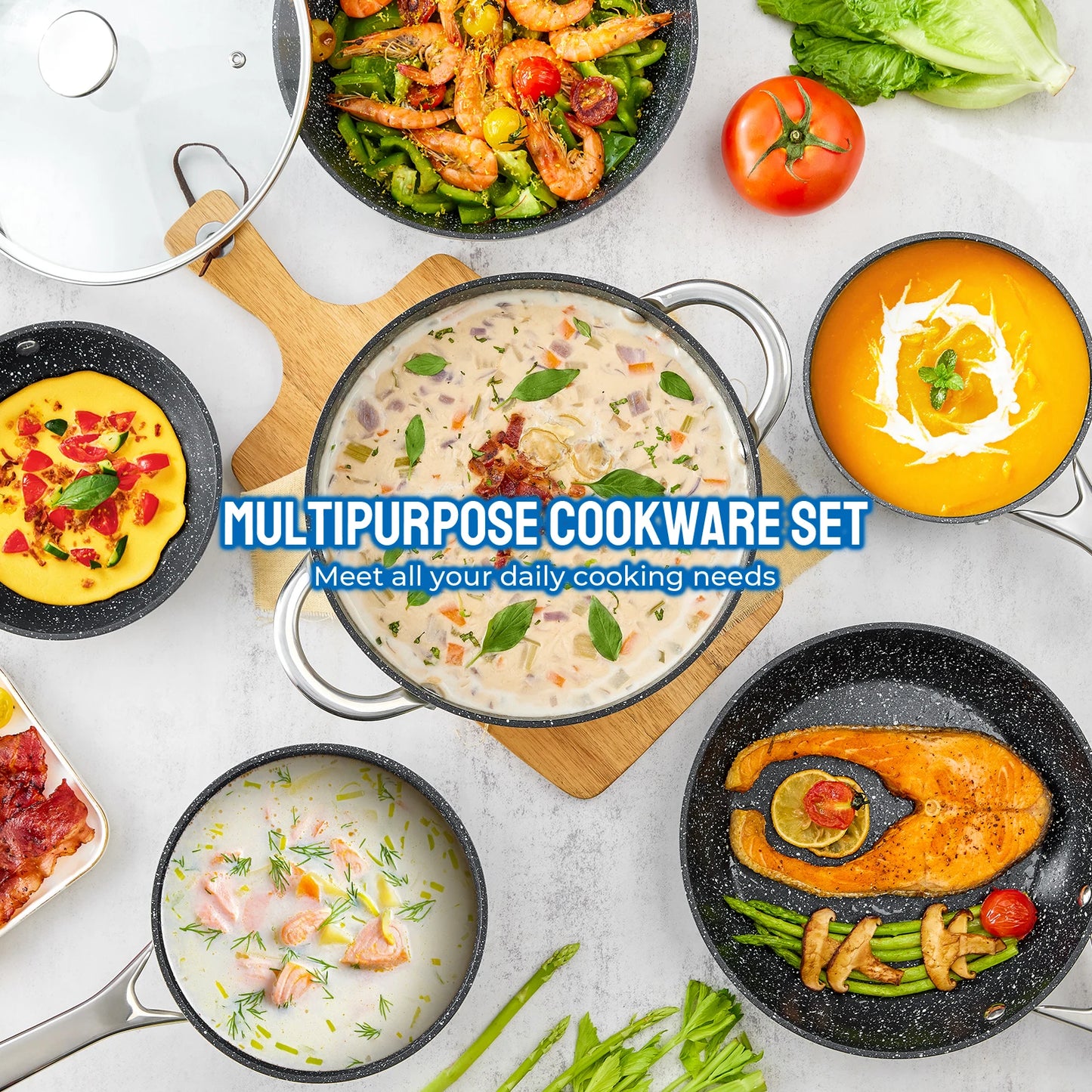 Induction Cookware Nonstick, 10-Piece Set