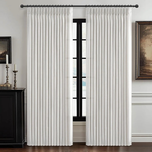Pleated 70 x 96 Inch Curtains 2 Panel Set for Bedroom