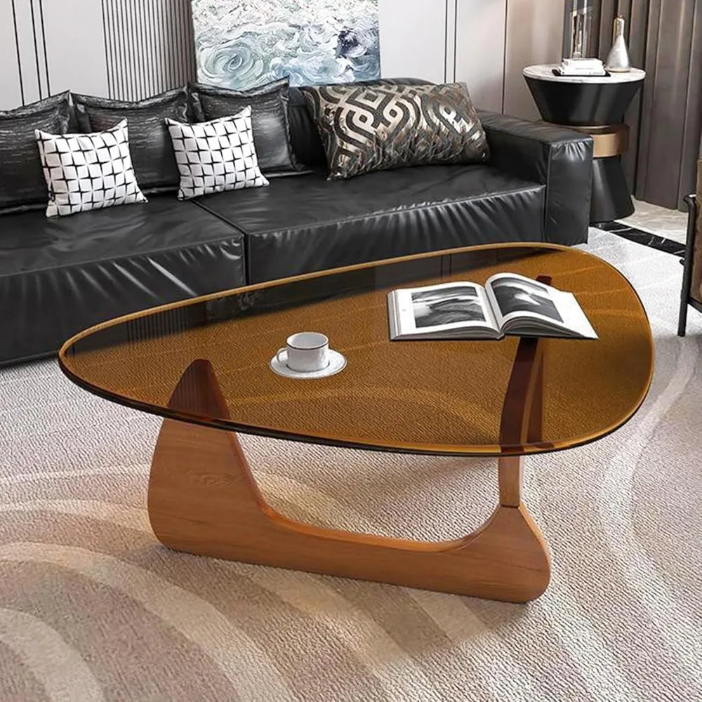 Modern Rustic Coffee Table Glass Top