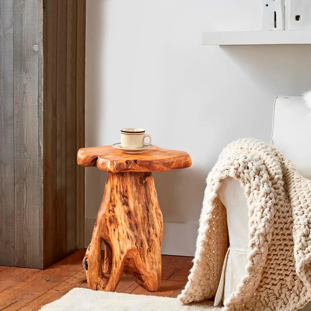 Cedar Roots Plant Stand Tree Stump End Table
