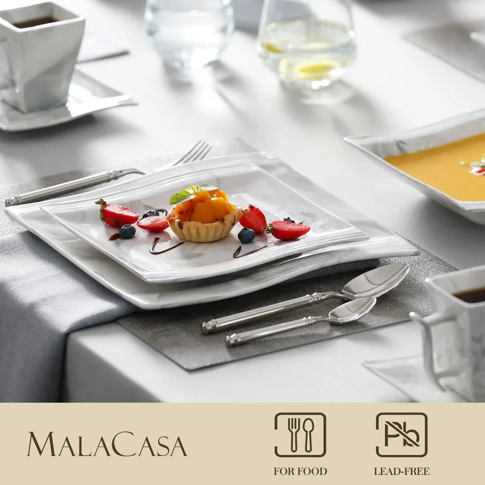 Marble Porcelain 30 Piece Dinnerware Set