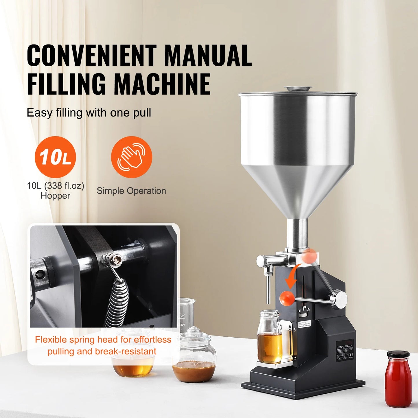 Bottle Filling Machine with Adjustable Hopper