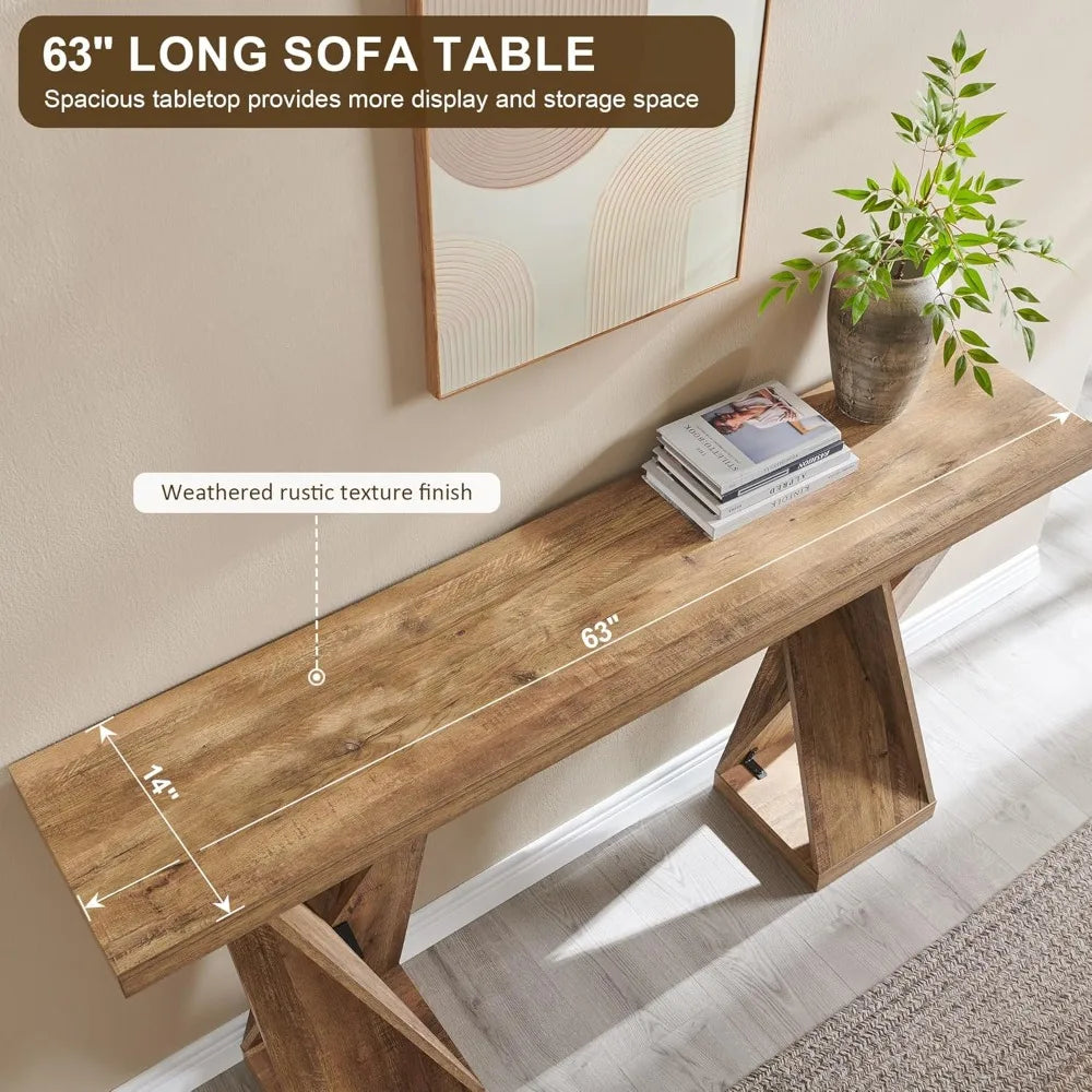Twisted Console Entryway Table with Wood Pedestal