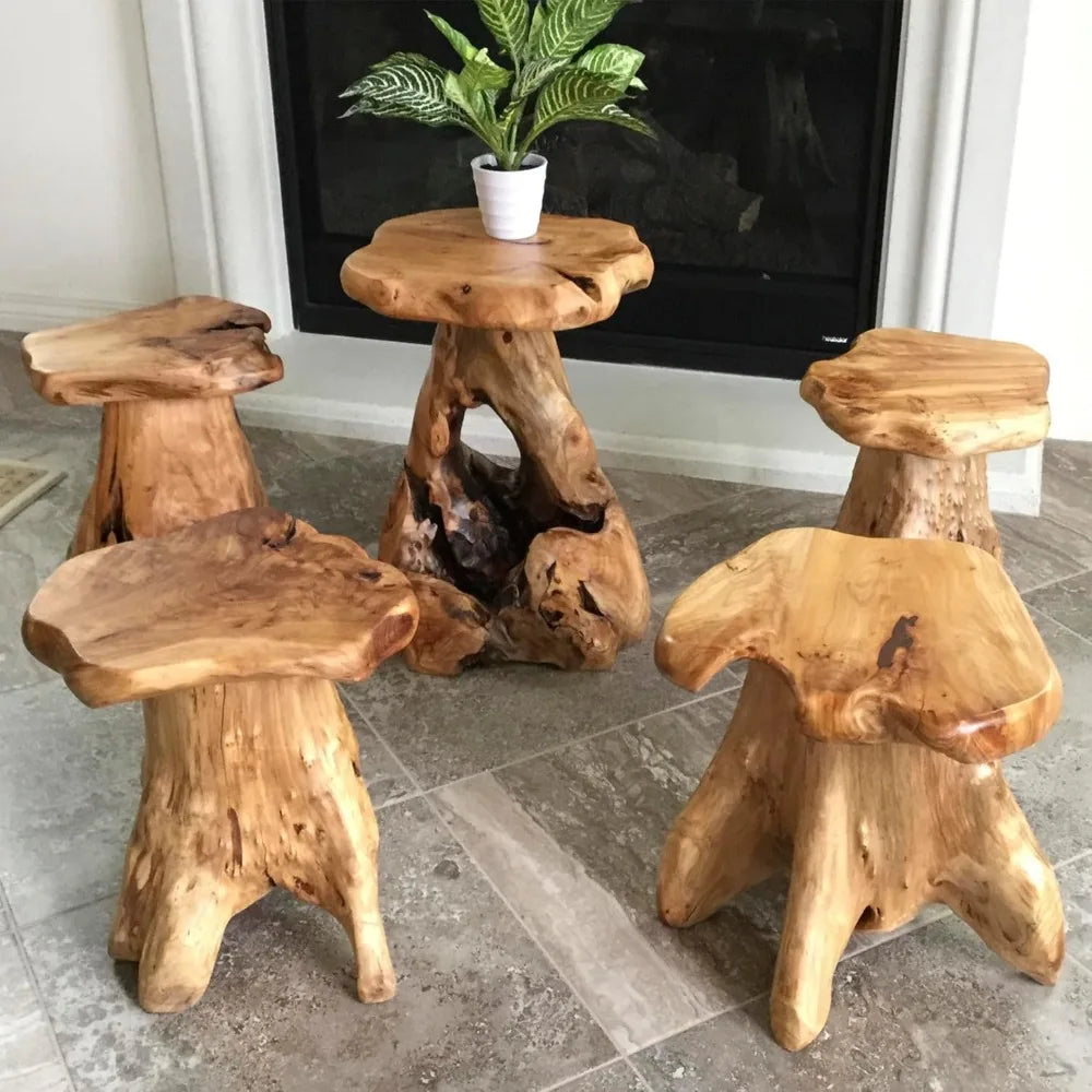 Cedar Roots Plant Stand Tree Stump End Table