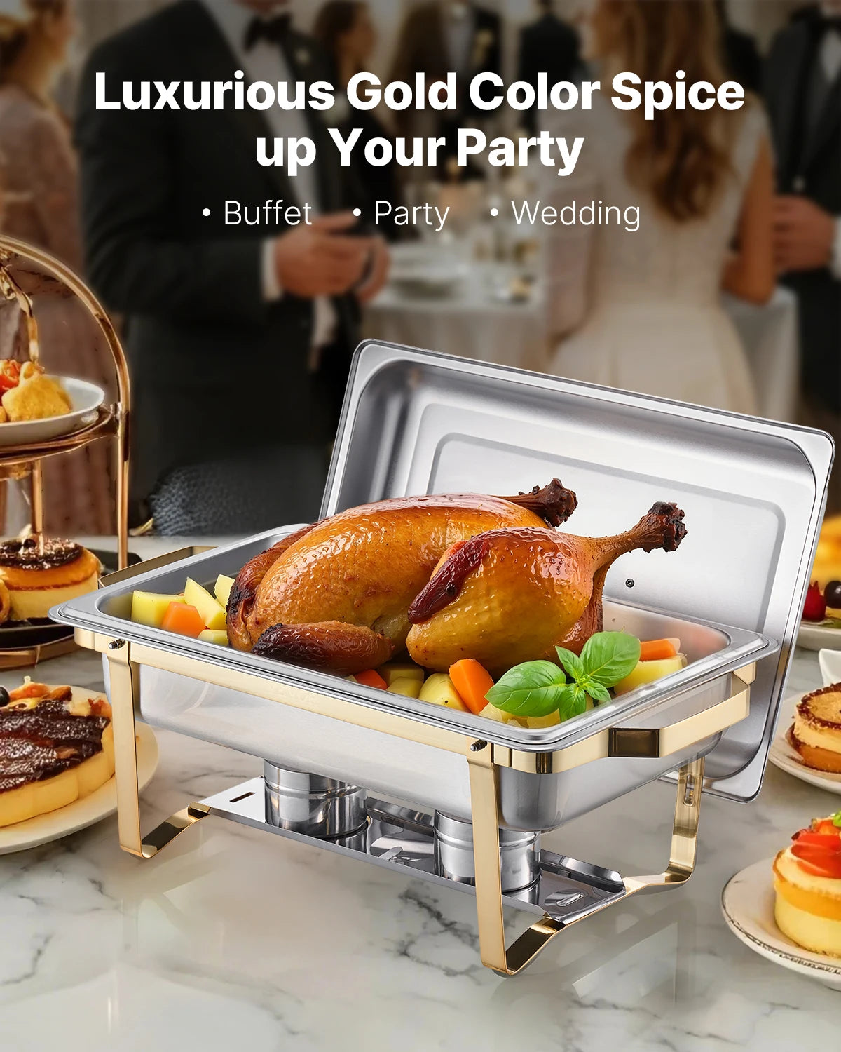 8 Qt 4 Pack Chafing Dish Buffet Set