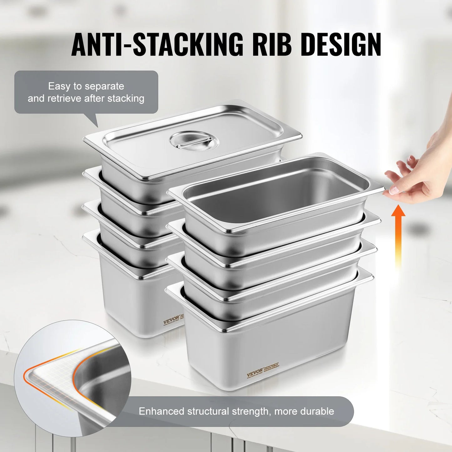 8 Pack 6 Buffet Chafing Dishes 6 Inches Deep