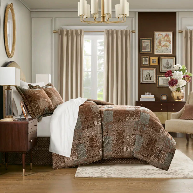 4 Piece Red Comforter Set Red Cal King