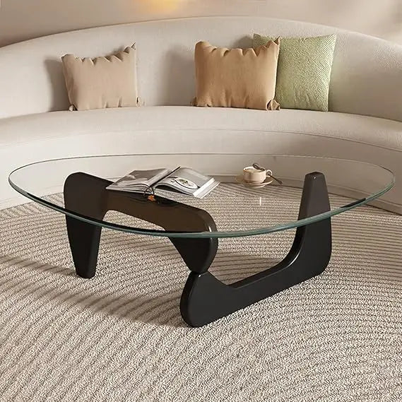 Modern Rustic Coffee Table Glass Top