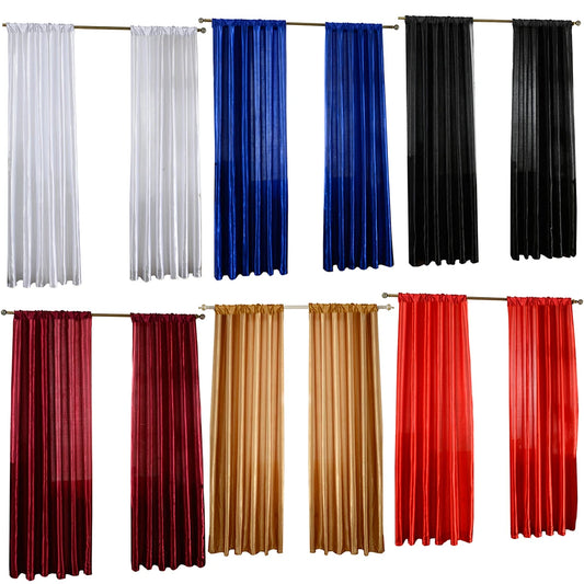 Solid Satin Door Window Curtain Semi-shading