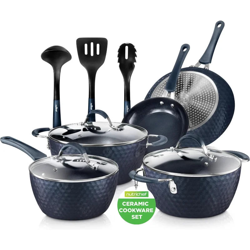 11 Pc Blue Diamond Nonstick Ceramic Cookware Set