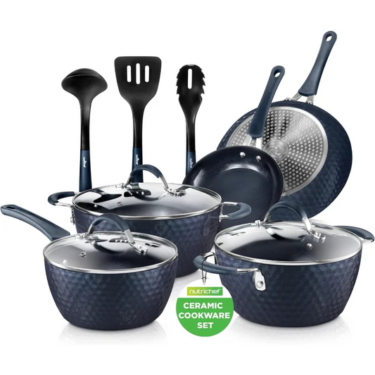 11 Pc Blue Diamond Nonstick Ceramic Cookware Set