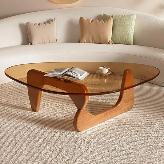 Modern Rustic Coffee Table Glass Top