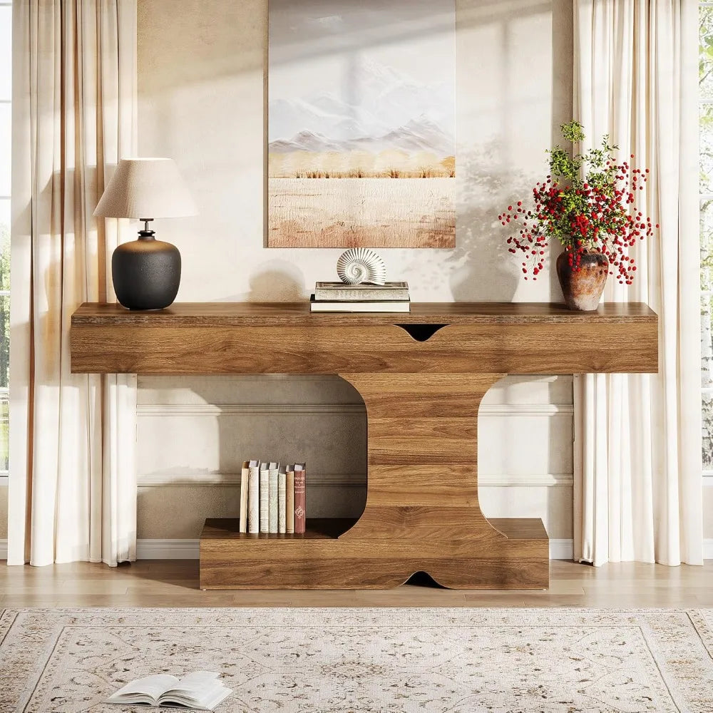 Wood Entryway Console Table