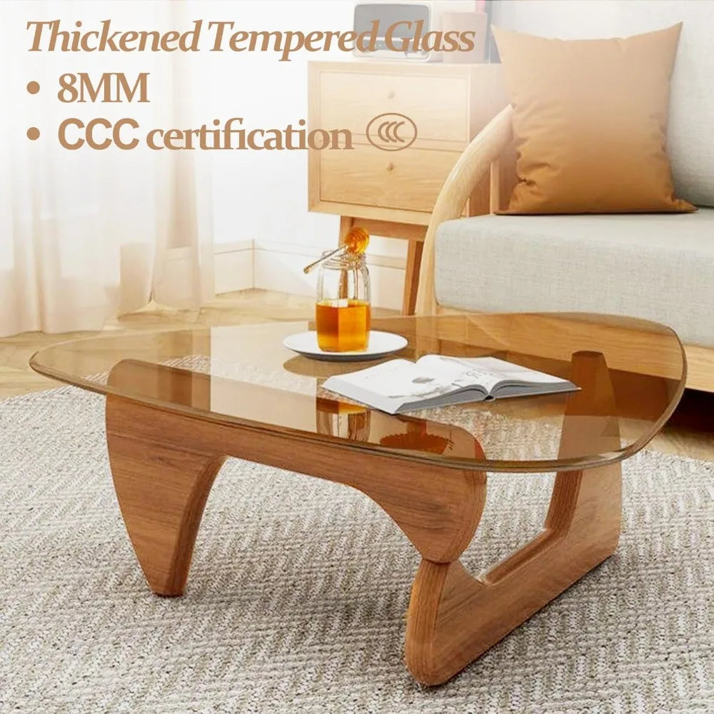 Modern Rustic Coffee Table Glass Top