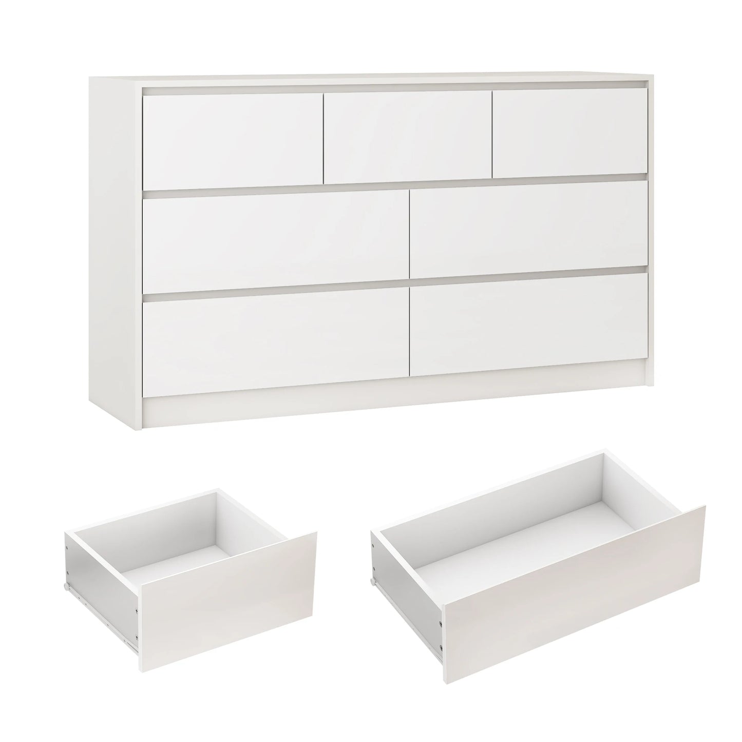 White/Black Dresser with High Gloss Drawers