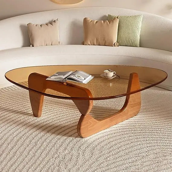 Modern Rustic Coffee Table Glass Top