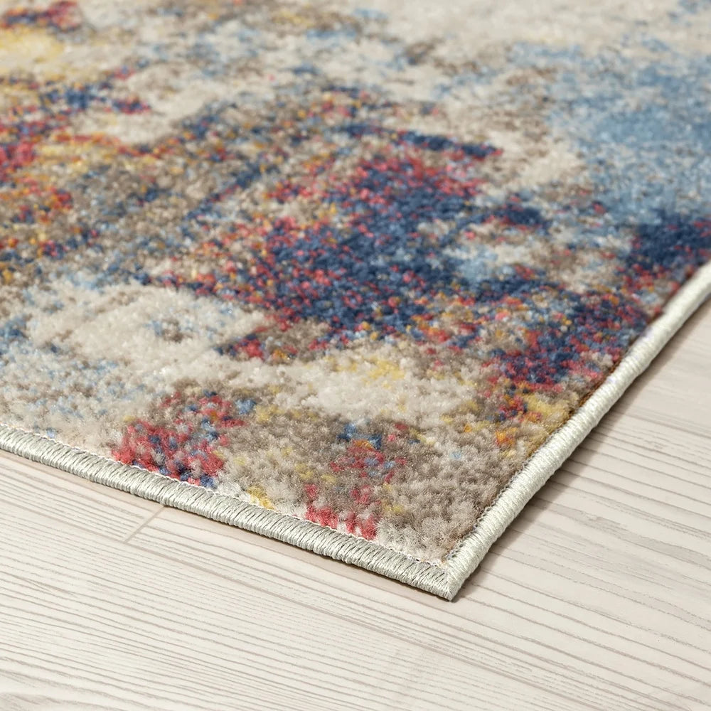 Abstract Living Room Rug Multi Color Indoor