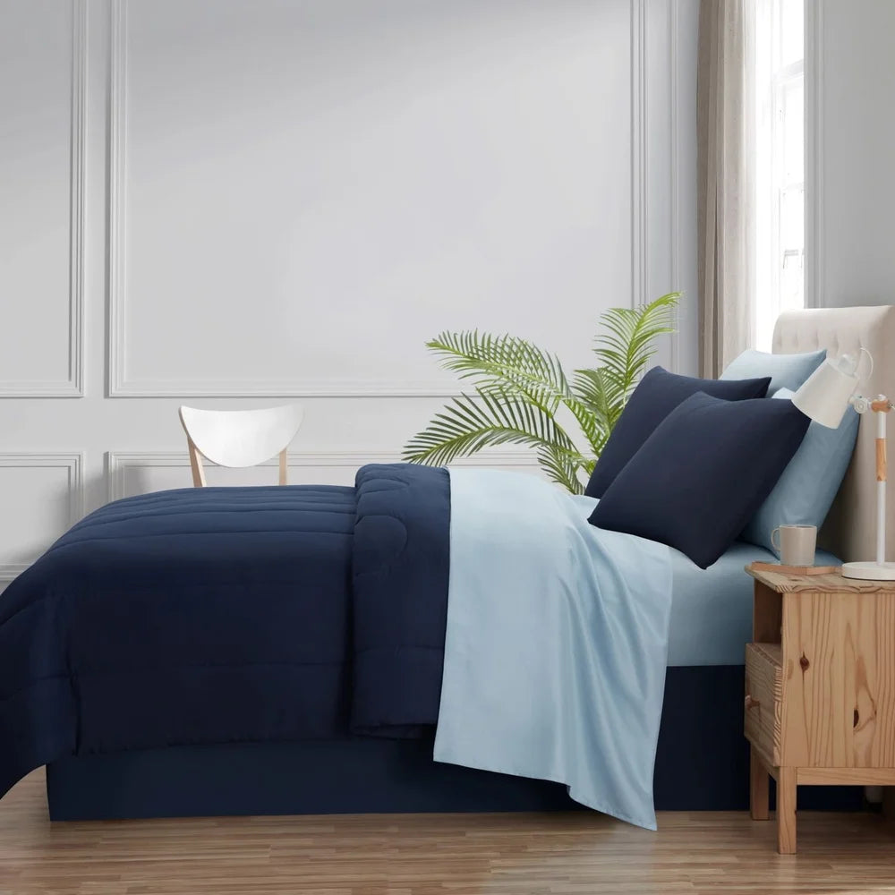 Reversible 7 Piece King Size Comforter with Sheets