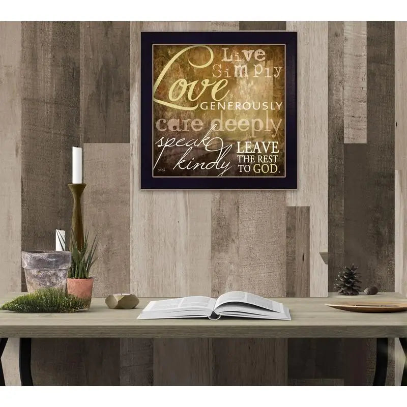 Live Simply Framed Wall Art Poster Decor