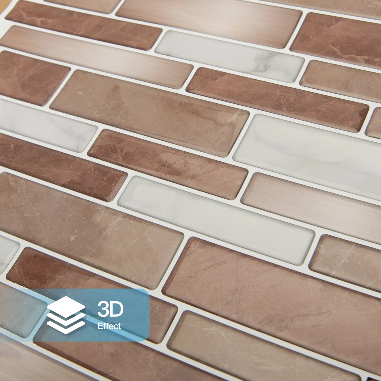 Kitchen Backsplash Tiles, 12"x12" Peel and Stick