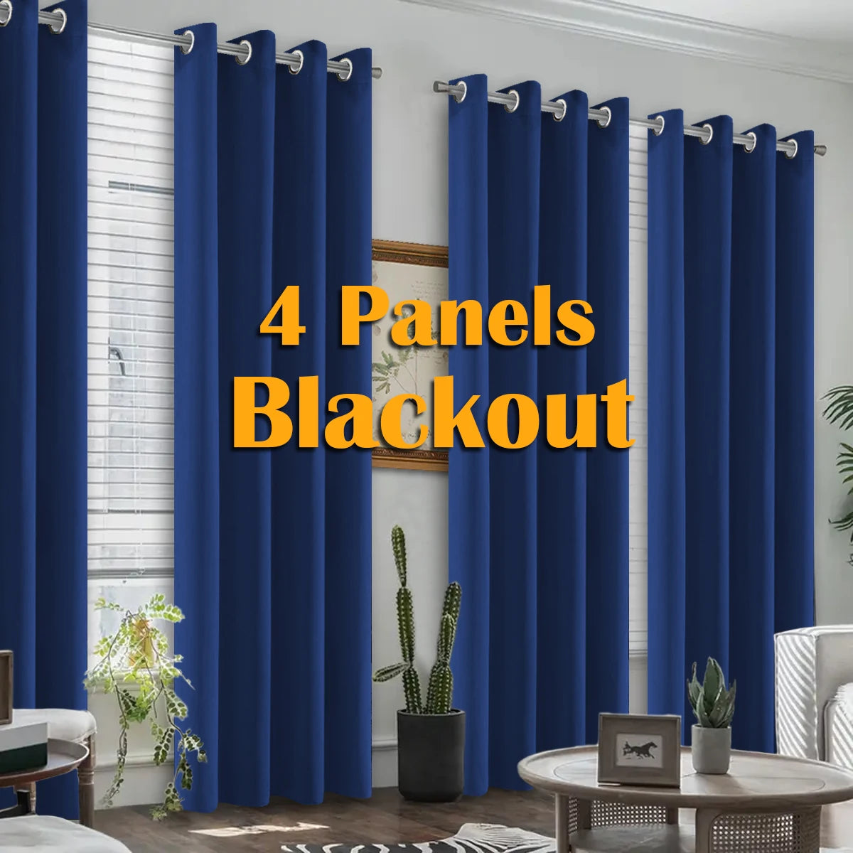 4PCS Blackout Grommet Curtains