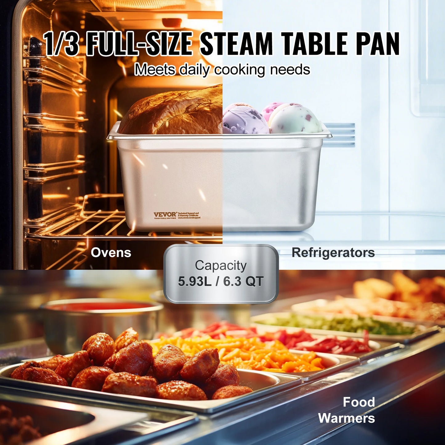 8 Pack 6 Buffet Chafing Dishes 6 Inches Deep