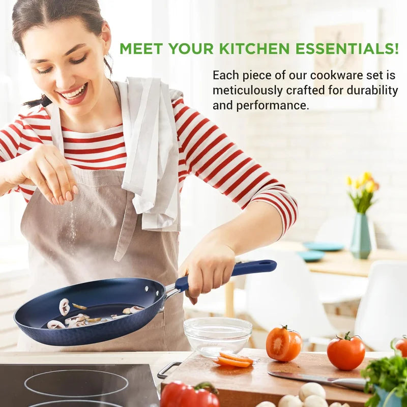 11 Pc Blue Diamond Nonstick Ceramic Cookware Set