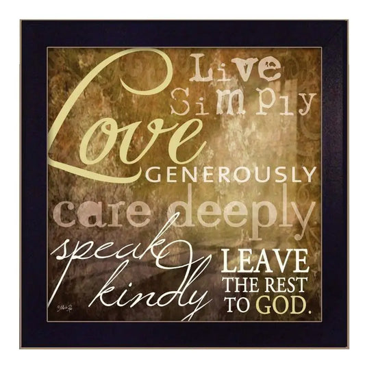 Live Simply Framed Wall Art Poster Decor