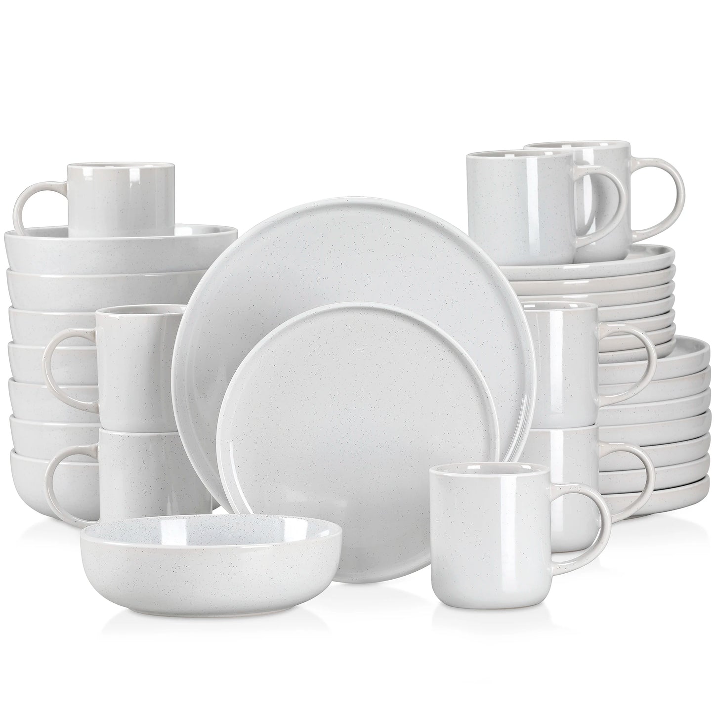 16/32 Piece White Stoneware Set Sesame Dinnerware Set