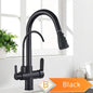 Purification Water Kitchen Faucet Black Rotates 360°