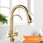 Purification Water Kitchen Faucet Black Rotates 360°
