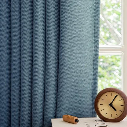 Room Darkening Bedroom Herringbone Curtains
