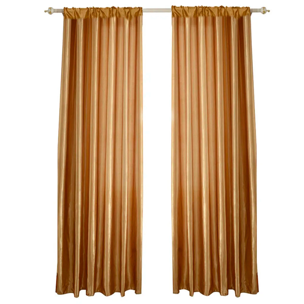 Solid Satin Door Window Curtain Semi-shading